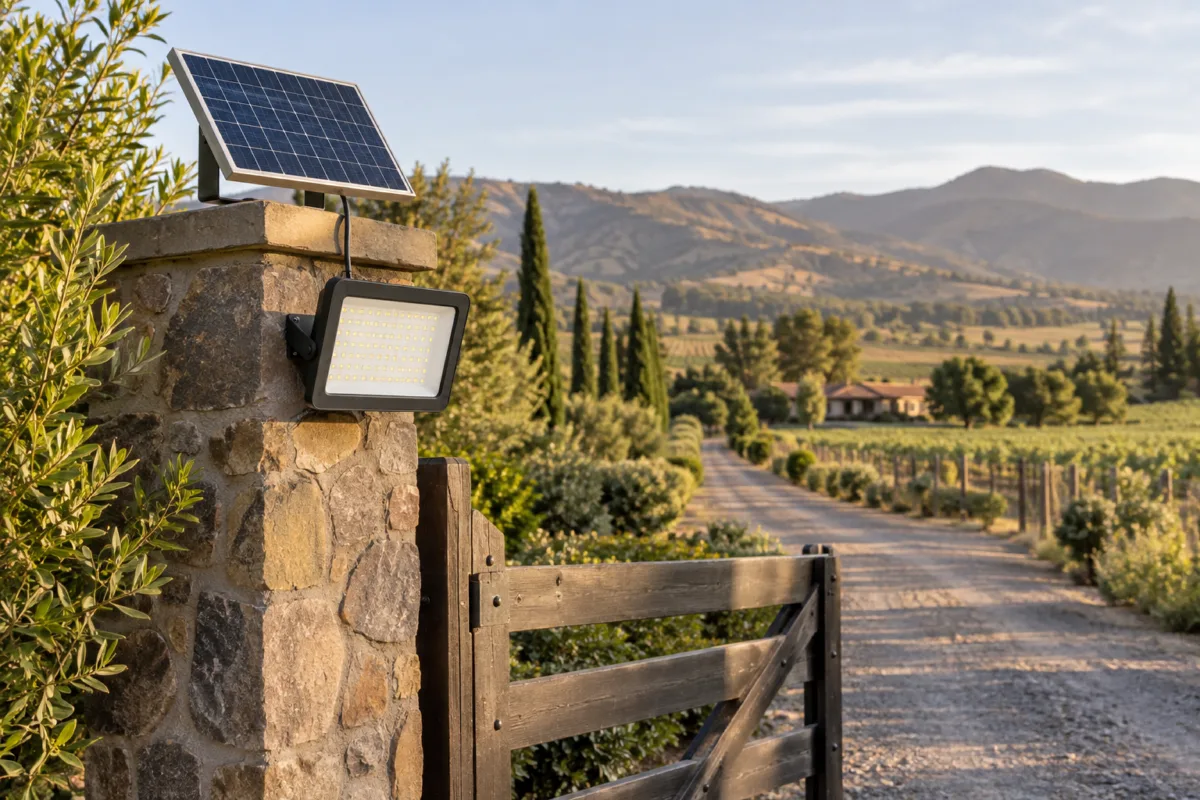 Imagen demostrativa: Foco solar exterior